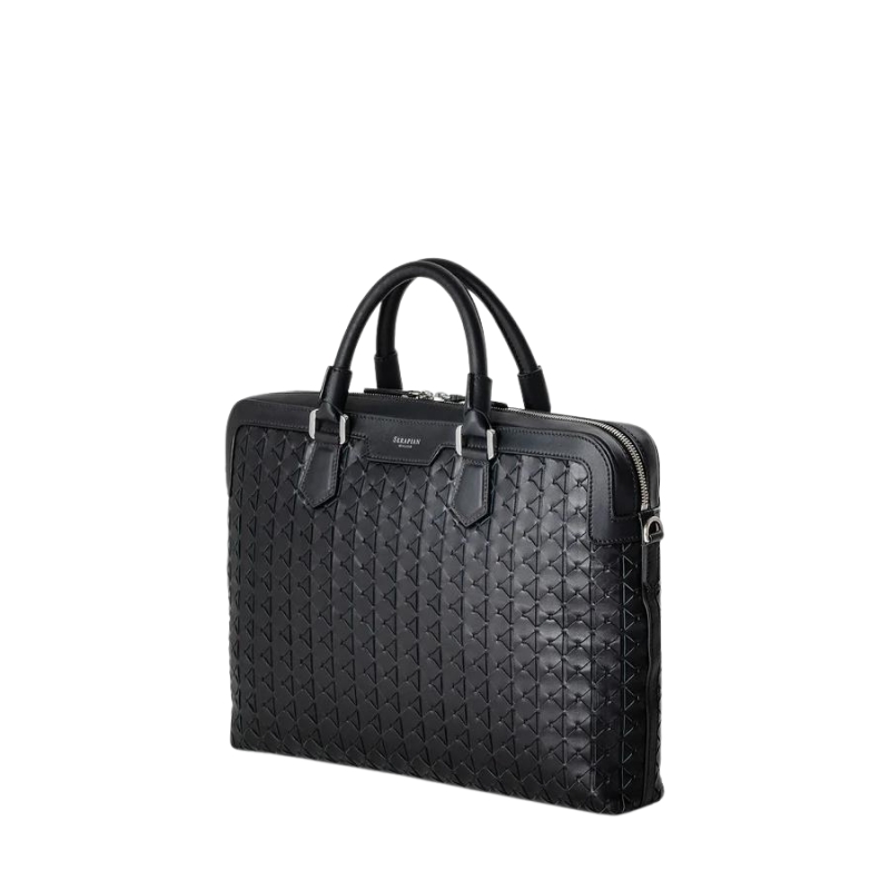 Attaché-case Extra Slim Briefcase noir en Mosaico - Serapian