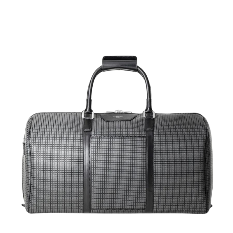 Sac Holdall en Stepan Gris Asphalt / Noir - Serapian