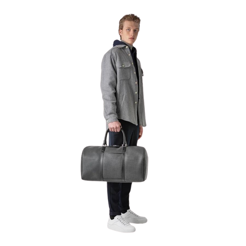 Sac Holdall en Stepan Gris Asphalt / Noir - Serapian