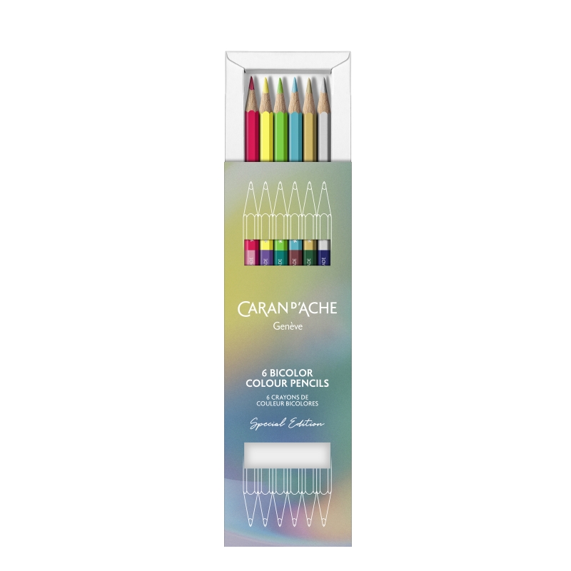 Boite 6 crayons BICOLOR CLAIM YOUR STYLE - Édition Spéciale - Caran d'Ache