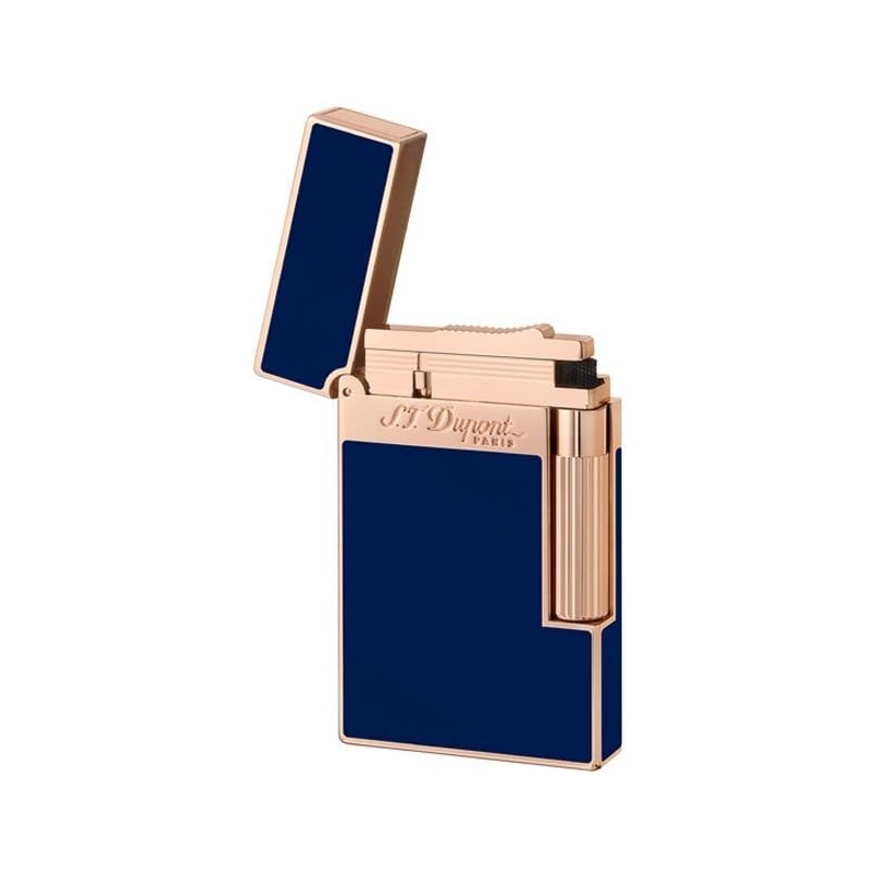 Briquet Ligne 2  - Laque Bleu et Rose Gold - S.T. Dupont