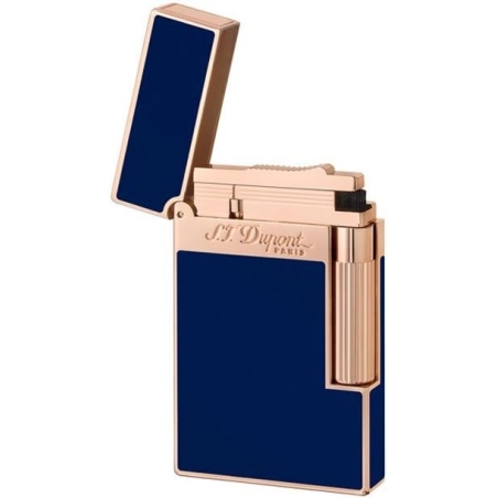 Briquet Ligne 2  - Laque Bleu et Rose Gold - S.T. Dupont