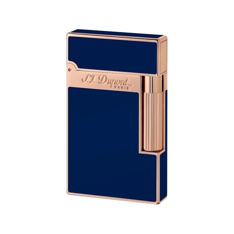 Briquet Ligne 2  - Laque Bleu et Rose Gold - S.T. Dupont