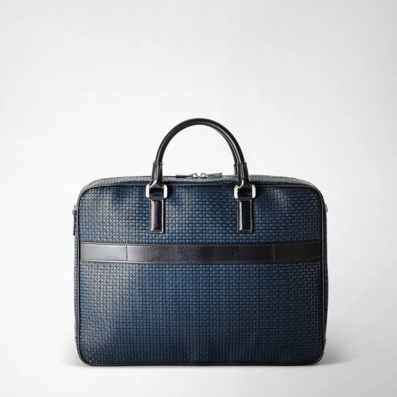 Attaché-case Slim en Stepan Bleu Ocean  - Serapian